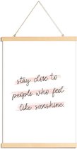 JUNIQE - Posterhanger Sunshine Quote -20x30 /Roze & Wit