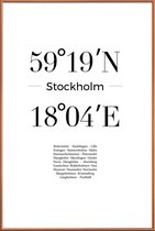 JUNIQE - Poster met kunststof lijst Stockholm -30x45 /Wit & Zwart