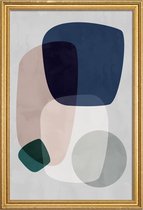 JUNIQE - Poster met houten lijst Graphic 190 -40x60 /Blauw & Grijs