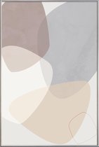 JUNIQE - Poster met kunststof lijst Graphic 192 -40x60 /Bruin & Grijs