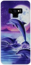- ADEL Kunststof Back Cover Hardcase Hoesje Geschikt voor Samsung Galaxy Note 9 - Dolfijn Blauw
