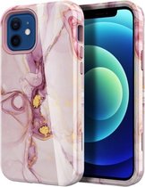 Vernissen Water Stick TPU + harde kunststof schokbestendige beschermhoes voor iPhone 12 mini (10031 marmer)