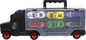 JollyVrooom - Truck met 6 auto's - Truck - Vrachtwagen - Oplegger - Auto set -set - Opbergen