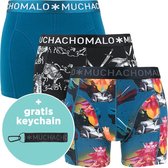 Muchachomalo boxershorts (3-pack) - heren boxers normale lengte - King Arthur print met petrol -  Maat: XXL