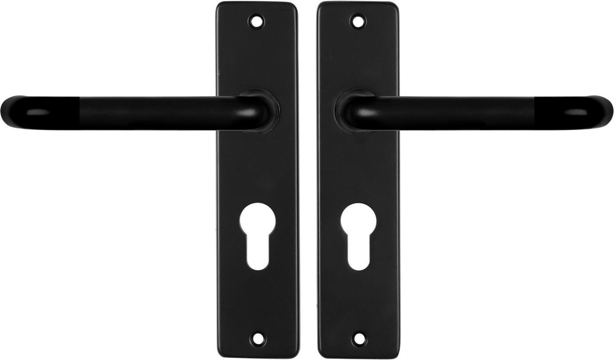 Starx Deurklink Zwart – Deurbeslag – Deurschild voor Profielcilinder (PC55) – Deurklink Coupe