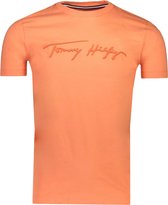 Tommy Hilfiger T-shirt Oranje Oranje Normaal - Maat L - Heren - Herfst/Winter Collectie - Katoen