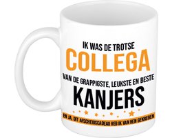 Bellatio Decorations Cadeau koffie/thee mok voor collega - oranje - afscheid collega - keramiek