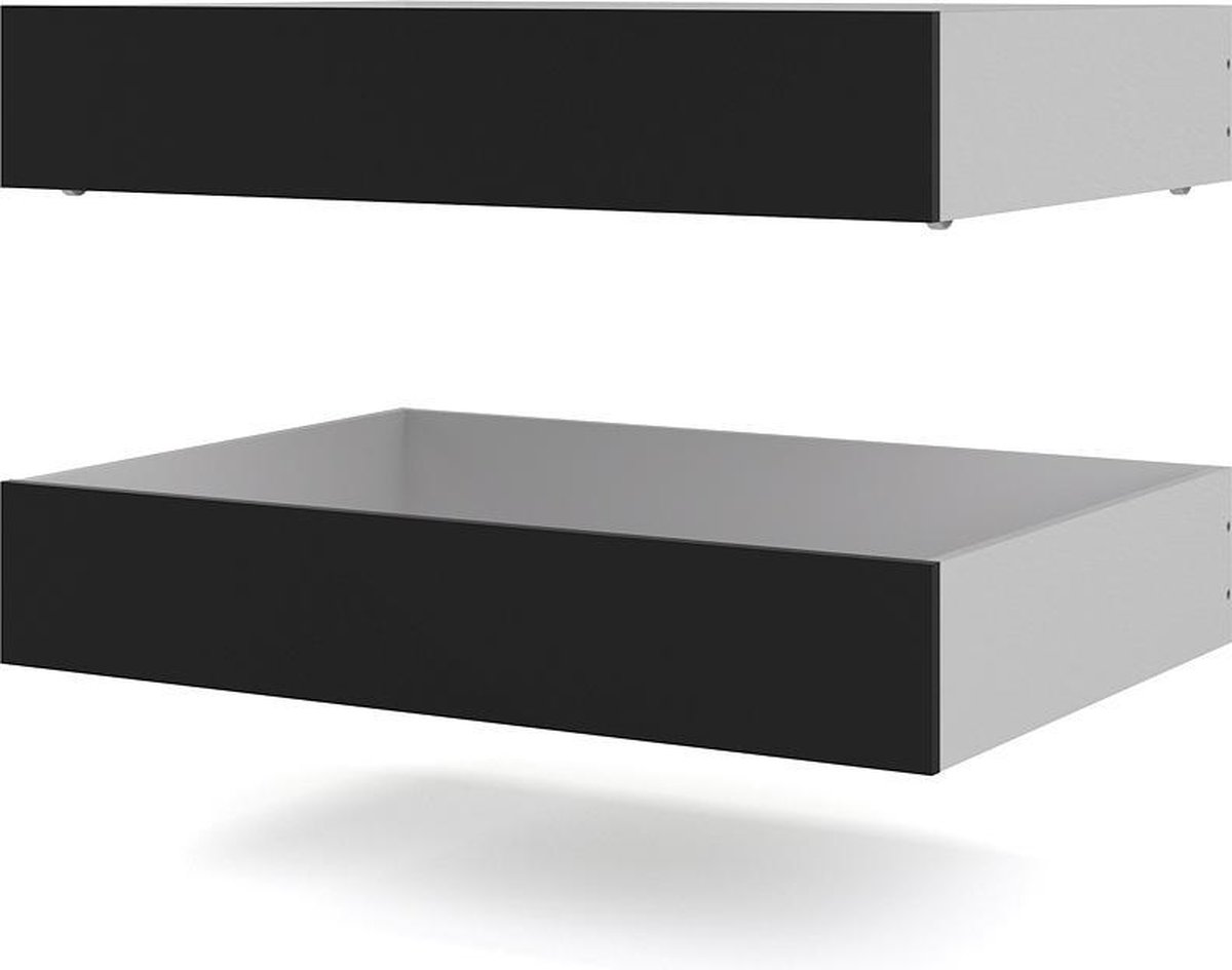 Nada bed 2 bedlades breedte 99 cm, matzwart.