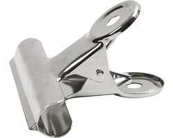 Metalen klem, B: 7,5 cm, zilver, 6 stuk/ 1 doos