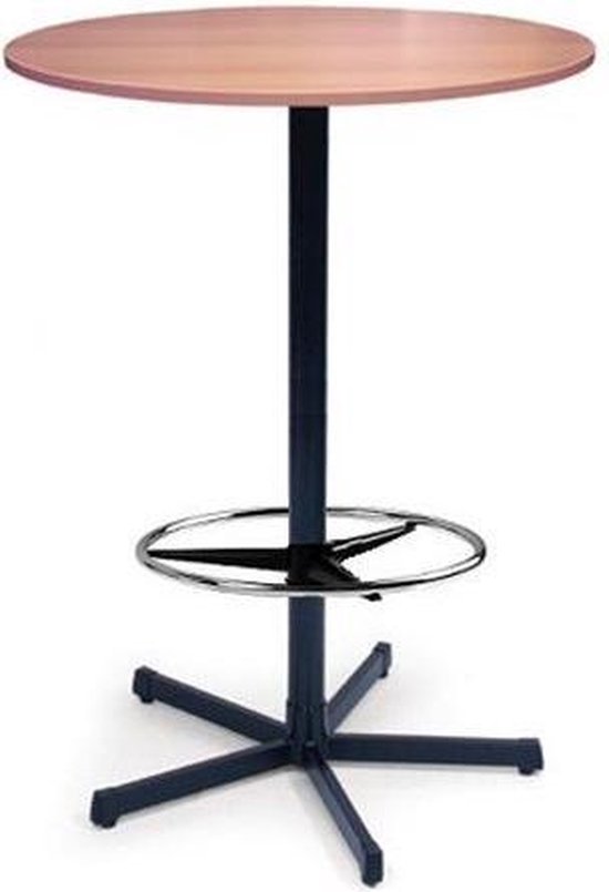 Statafel Ecoro rond 80CM bladkleur Havanna framekleur Zwart (RAL9005) | bol