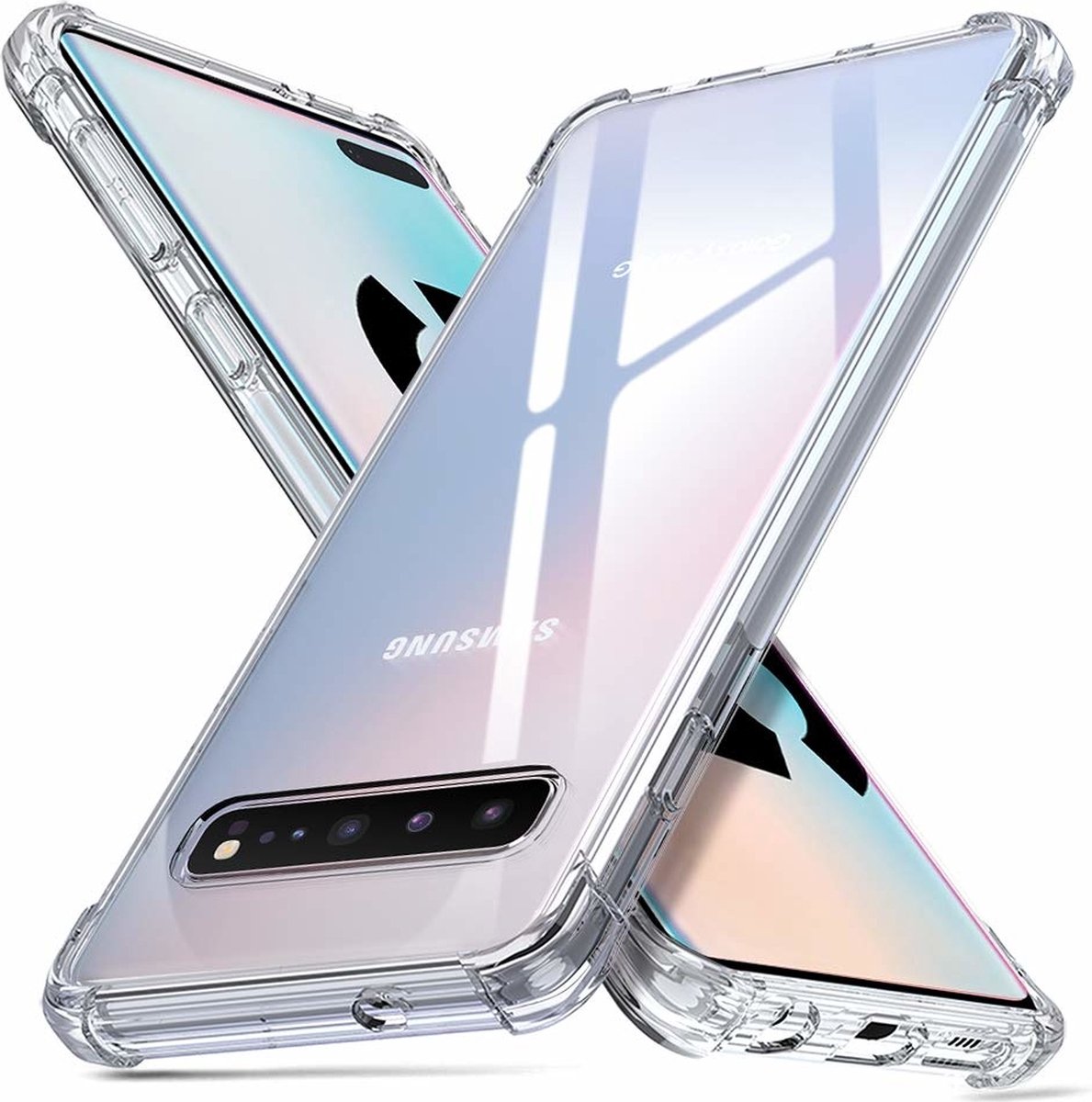 Ntech Hoesje Geschikt Voor Samsung Galaxy S10 5G Transparant Anti Shock Back hoesje