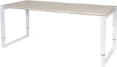 Verstelbaar Bureau - Domino Plus 180x80 Eiken - wit frame