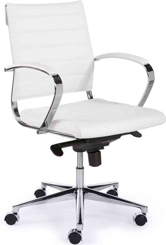 ABC Kantoormeubelen ergonomische bureaustoel design 600 lage rug wit met glijdoppen