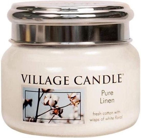Village Candle Geurkaars Pure Linen Ø9,5 x 8 cm Wax Wit bol