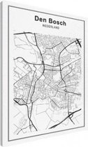 Stadskaart Den Bosch - Canvas 50x70