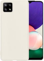 Samsung A22 5G Hoesje Siliconen Case Hoes Wit - Samsung Galaxy A22 5G 5G Hoesje Cover Hoes Siliconen