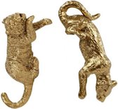 Gifts Amsterdam Sculptuur Tijger 6,5 X 2,5 X 3 Cm Polysteen Goud