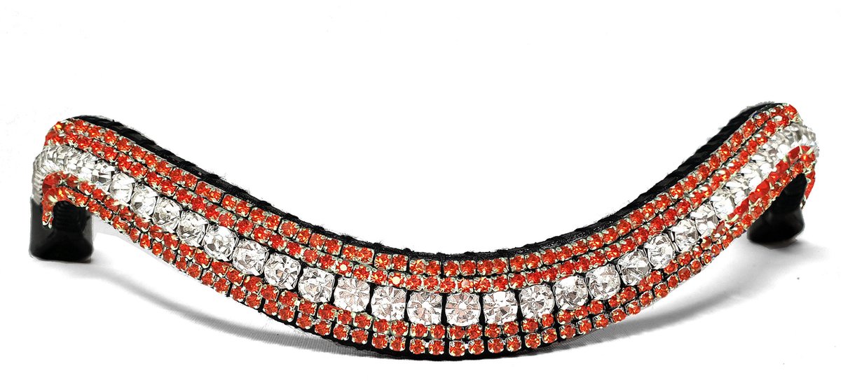 Frontriem Crystal & Orange/Full