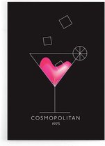 Walljar - Cosmopolitan Cocktail - Muurdecoratie - Poster met lijst