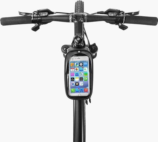 FOREVER Mobiele telefoonhouder fiets waterdichte fietstas voor het frame waterdichte telefoonhoes voor smartphone met TPU-gevoelig touchscreen voor Mones, racefiets, e-bikes, BIKE1100003