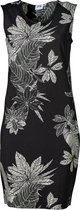 Dames milano jurk zm zwart/off white - kort | Maat 4XL (valt als 3XL)