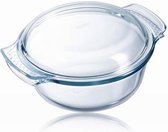 Pyrex Classic Ovenschaal Rond - Inclusief Deksel - Borosilicaatglas - 1,4 liter - Transparant