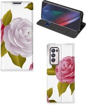 Telefoon Hoesje Cadeau voor haar OPPO Find X3 Neo Wallet Flip Case Roses
