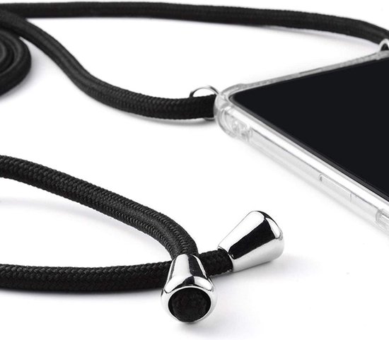 Coque Samsung Note 10 Lite 2020 avec Cordon Coque en silicone transparente - Galaxy Note 10 Lite 2020 Cordon lanière Coque arrière TPU - Zwart