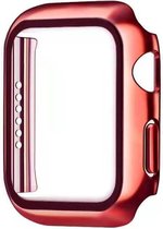 Apple Watch 38MM Full Cover Bumper Hoesje + Screenprotector - Kunststof - TPU - Apple Watch Case - Rood