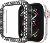 Apple Watch 44MM Diamanten Bumper Hoesje - Kunststof - TPU - Cover - Apple Watch Case - Zwart