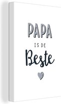 Peinture sur toile avec citations - Dictons - Papa est le meilleur - Vaderdag - 120x180 cm - Décoration murale XXL - Papa commando - Cadeau Vaderdag - Cadeau - Cadeau pour lui - Astuce - Homme