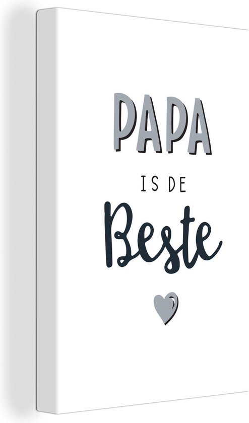 Peinture sur toile avec citations - Dictons - Papa est le meilleur - Vaderdag - 120x180 cm - Décoration murale XXL - Papa commando - Cadeau Vaderdag - Cadeau - Cadeau pour lui - Astuce - Homme