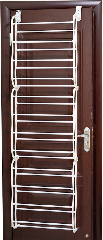 Hangend Schoenenrek 12 Laags voor 36 paar Schoenen - Hangende Schoenenkast voor aan de deur - Schoenenrek Metaal -Wit