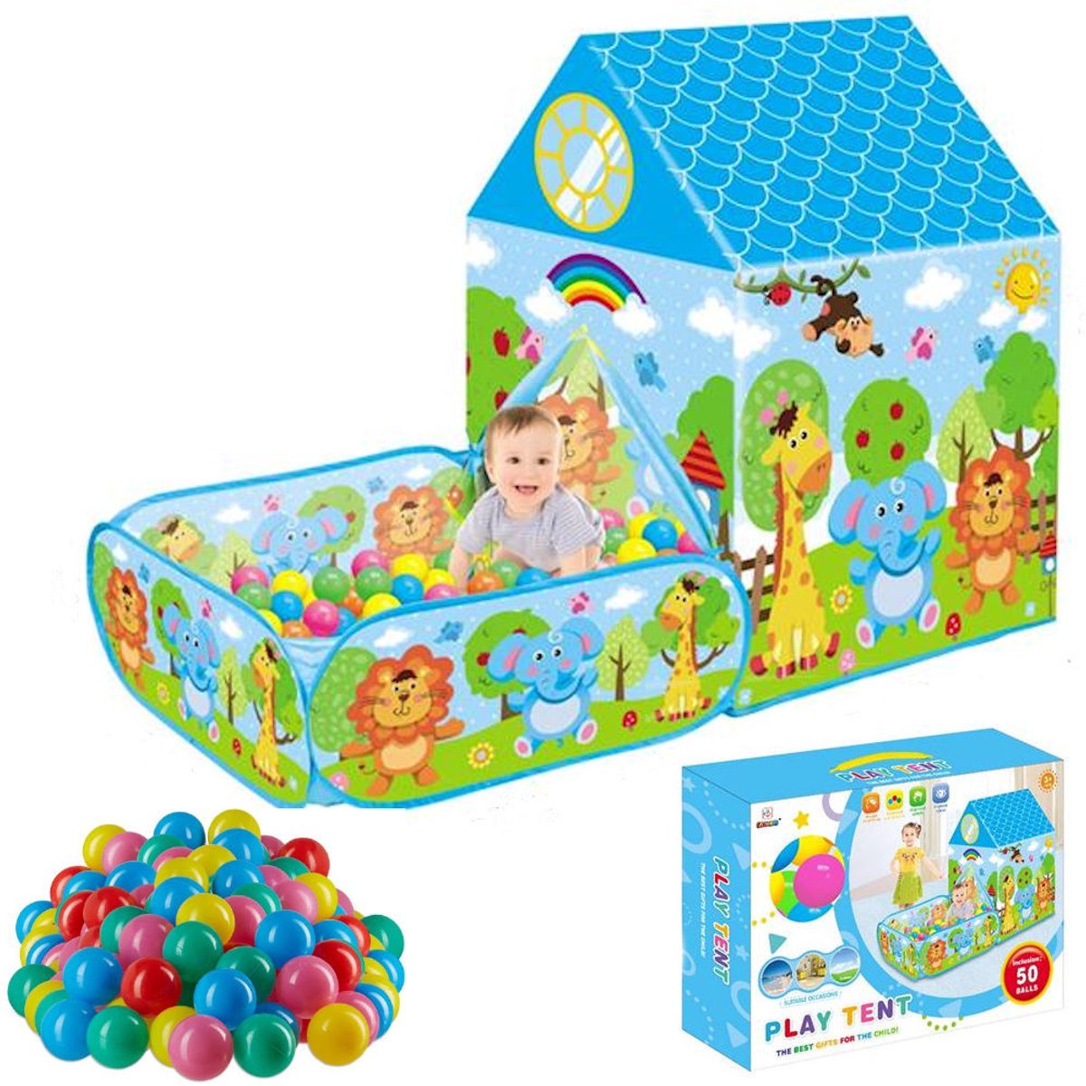 Ballenbak met Speeltent - Incl 50 Stuks Ballenbak Ballen - Baby -
