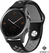 Siliconen Smartwatch bandje - Geschikt voor  Garmin Vivomove HR sport band - zwart/grijs - Strap-it Horlogeband / Polsband / Armband