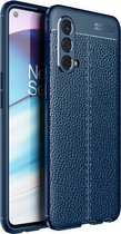 Voor OnePlus Nord CE 5G Litchi-textuur TPU-schokbestendig hoesje (blauw)