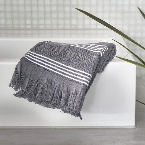 Rivièra Maison Serene Guest Towel anthracite 50x30 - Riviera Maison