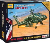 1:144 Zvezda 7408 Apache Helicopter Plastic Modelbouwpakket