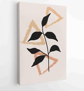 Botanical wall art vector set. Foliage line art drawing with abstract shape. 3 - Moderne schilderijen – Vertical – 1861710928 - 115*75 Vertical