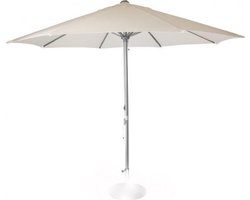 Grosfillex Parasol Ø3m ecru optrek, grijs aluminium