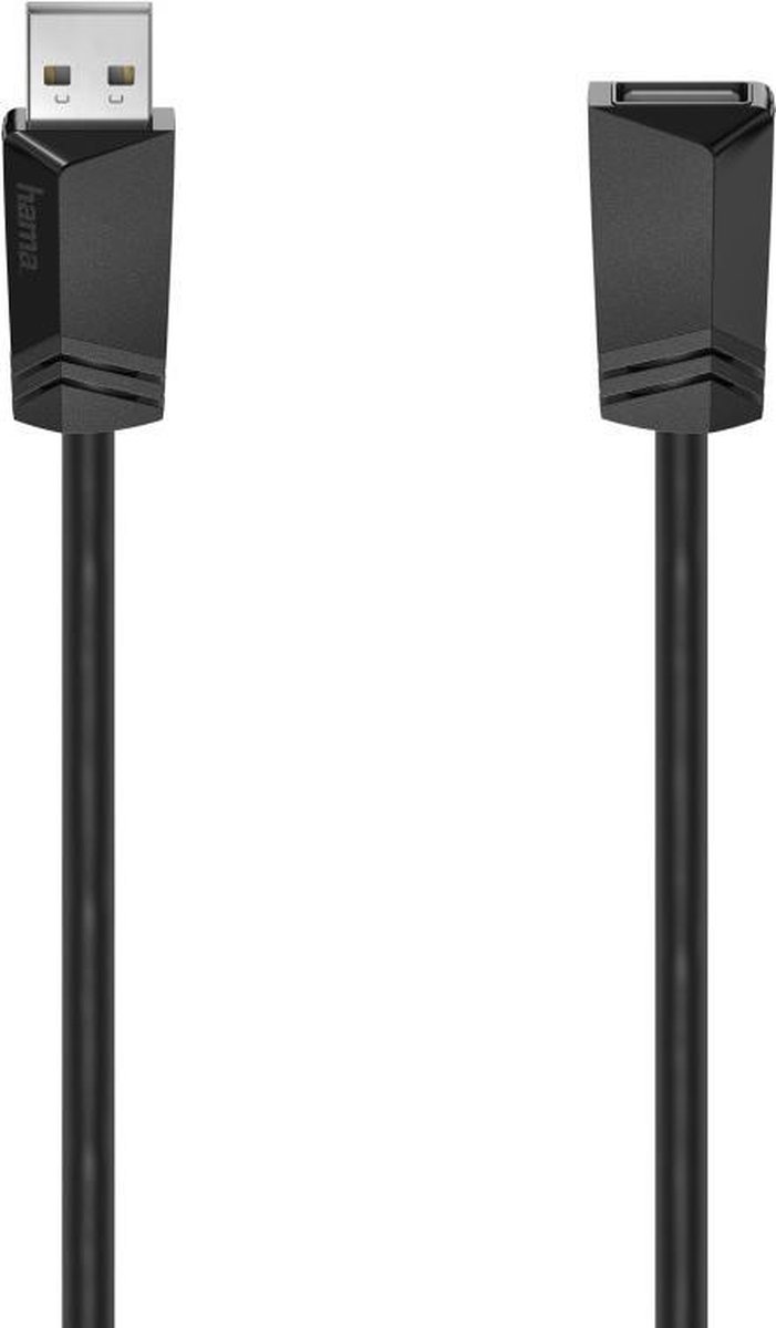 Hama USB-kabel USB 2.0 USB-A bus, USB-A stekker 0.75 m Zwart 00200618