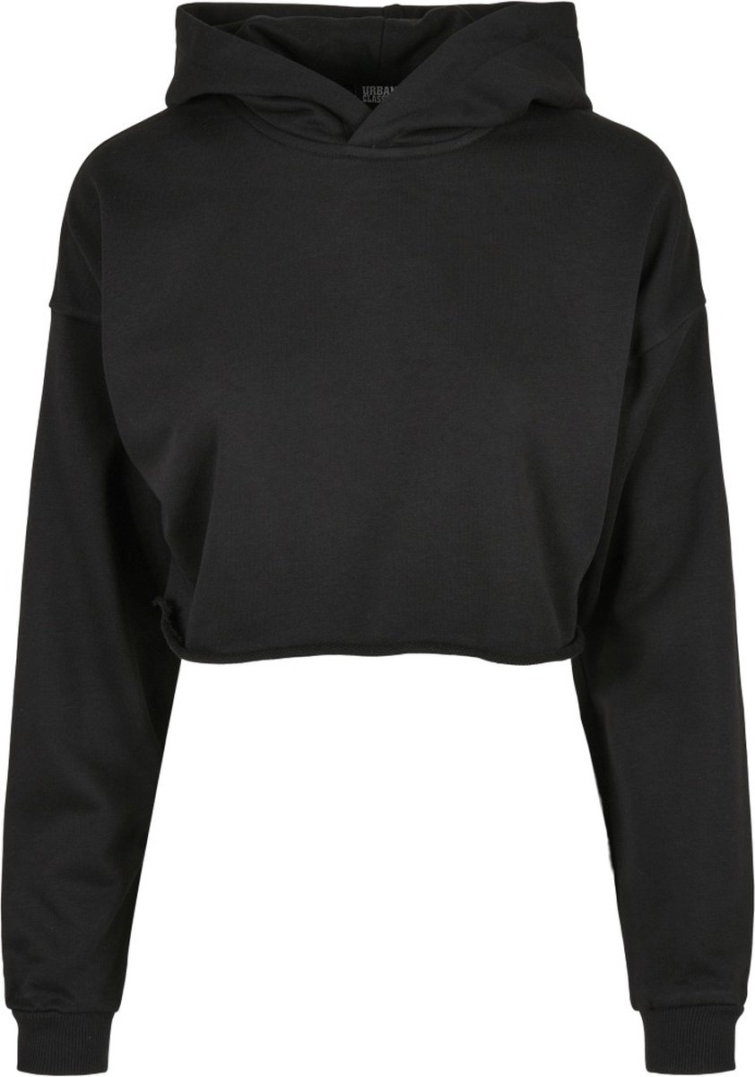 Urban Classics Oversized Cropped Hoody Dames Trui met capuchon – M Zwart