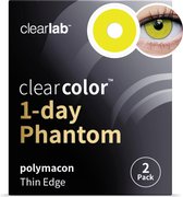 -1.00 - Clearcolor™ 1-day Phantom Zombie Yellow - 2 pack - Daglenzen - Partylenzen / Verkleden / Kleurlenzen - Zombie Yellow