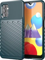 Samsung Galaxy A32 5G Hoesje - Mobigear - Groove Serie - TPU Backcover - Groen - Hoesje Geschikt Voor Samsung Galaxy A32 5G