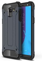 Samsung Galaxy J6 (2018) Hoesje - Mobigear - Outdoor Serie - Hard Kunststof Backcover - Marineblauw - Hoesje Geschikt Voor Samsung Galaxy J6 (2018)