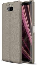 Sony Xperia 10 Hoesje - Mobigear - Luxury Serie - TPU Backcover - Grijs - Hoesje Geschikt Voor Sony Xperia 10