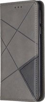 Nokia 1 Plus Hoesje - Mobigear - Rhombus Slim Serie - Kunstlederen Bookcase - Grijs - Hoesje Geschikt Voor Nokia 1 Plus