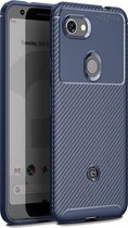 Google Pixel 3a Hoesje - Mobigear - Racing Serie - TPU Backcover - Blauw - Hoesje Geschikt Voor Google Pixel 3a