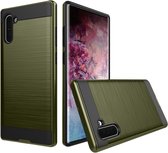 Samsung Galaxy Note 10 Hoesje - Mobigear - Brushed Armor Serie - Hard Kunststof Backcover - Groen - Hoesje Geschikt Voor Samsung Galaxy Note 10