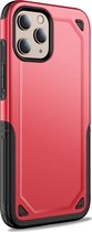 Mobigear Slim Armor Telefoonhoesje geschikt voor Apple iPhone 12 Mini Hoesje Hardcase Backcover Shockproof - Rood